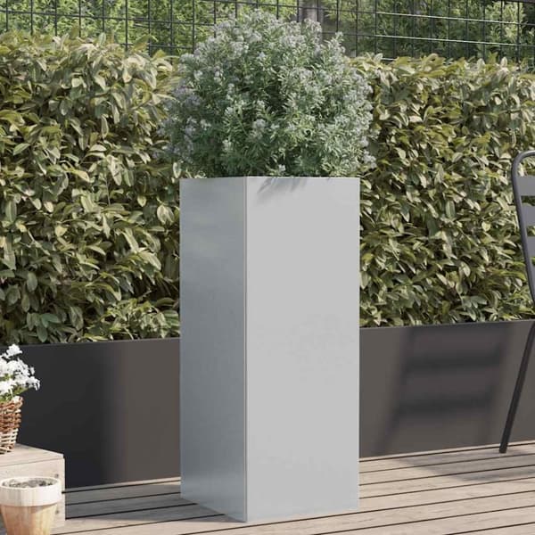 vidaXL Plantekasse sølv 32x29x75 cm galvanisert stål