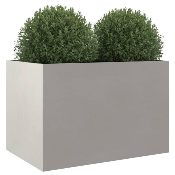 vidaXL Kukkalaatikko hopea 62x47x46 cm ruostumaton teräs