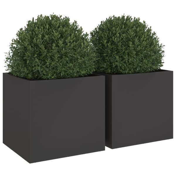 vidaXL plantekasser 2 stk. 49x47x46 cm koldvalset stål sort