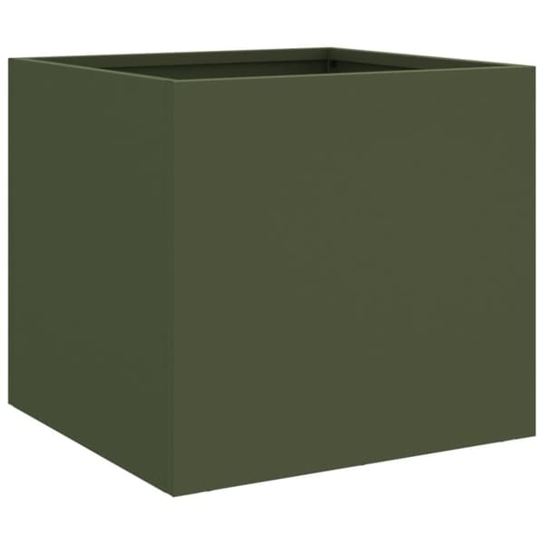 vidaXL Plantekasse olivengrønn 32x30x29 cm stål