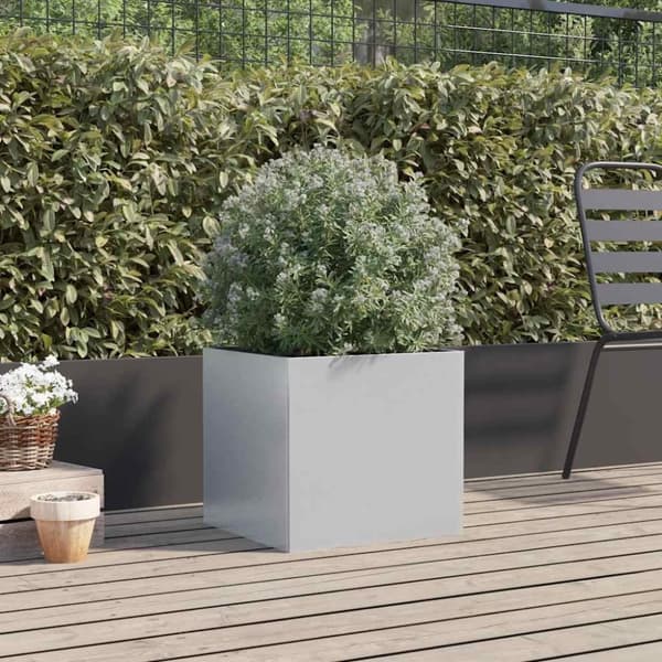 vidaXL Plantekasse sølv 42x40x39 cm galvanisert stål