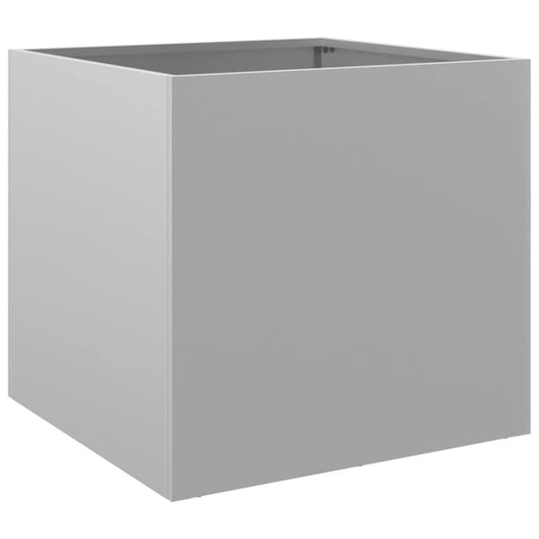 vidaXL plantekasse 42x40x39 cm galvaniseret stål sølvfarvet