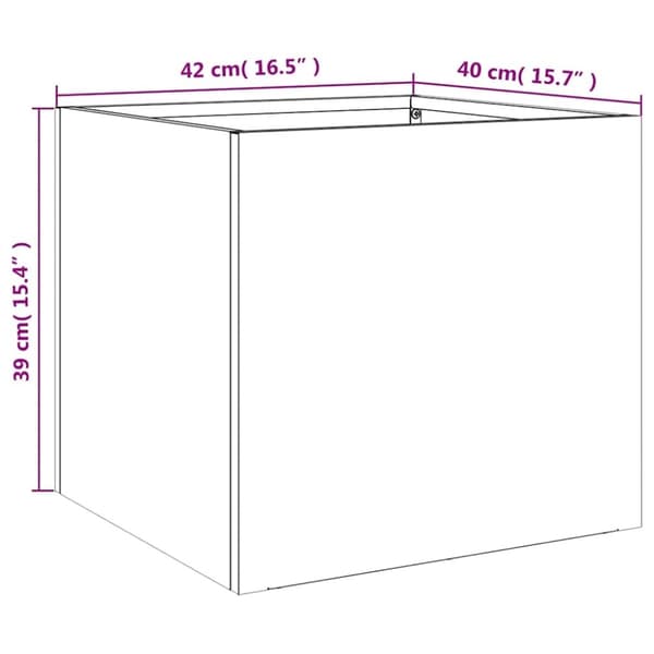 vidaXL plantekasse 42x40x39 cm galvaniseret stål sølvfarvet