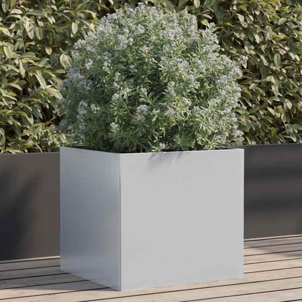 vidaXL plantekasse 42x40x39 cm galvaniseret stål sølvfarvet