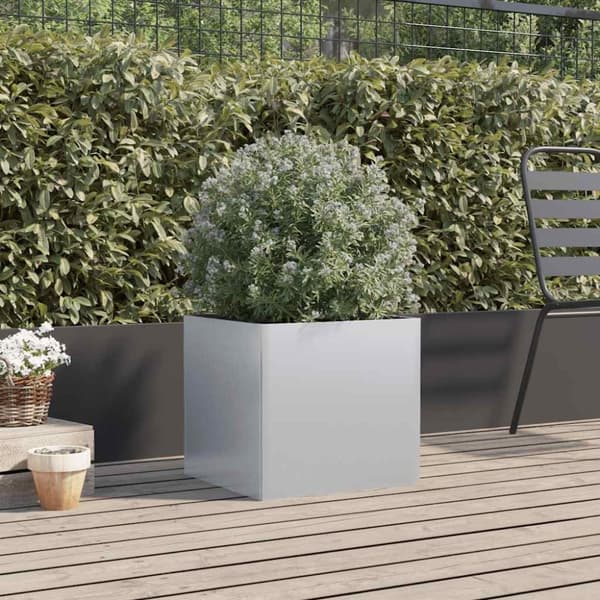 vidaXL Plantekasse sølv 49x47x46 cm galvanisert stål