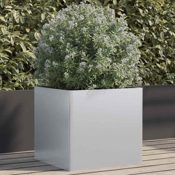vidaXL Plantekasse sølv 49x47x46 cm galvanisert stål