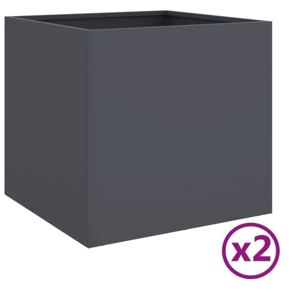 vidaXL Odlingslådor 2 st antracit 42x40x39 cm kallvalsat stål