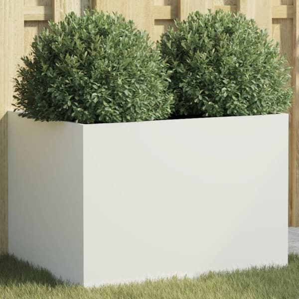 vidaXL Odlingslåda vit 62x47x46 cm stål