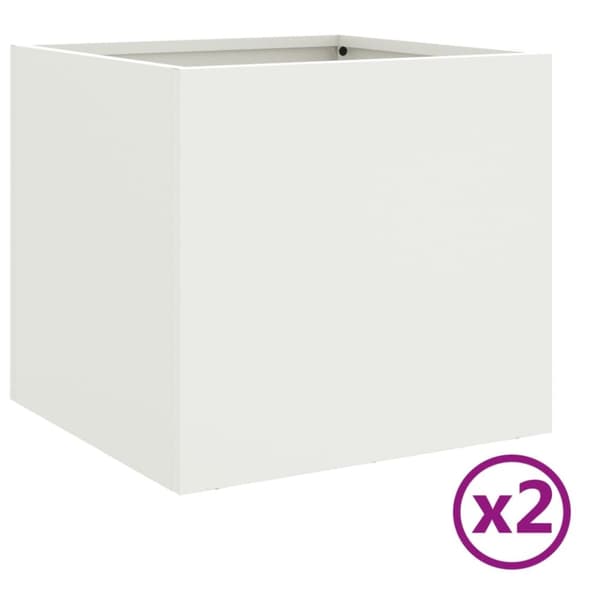 vidaXL plantekasser 2 stk. 32x30x29 cm stål hvid