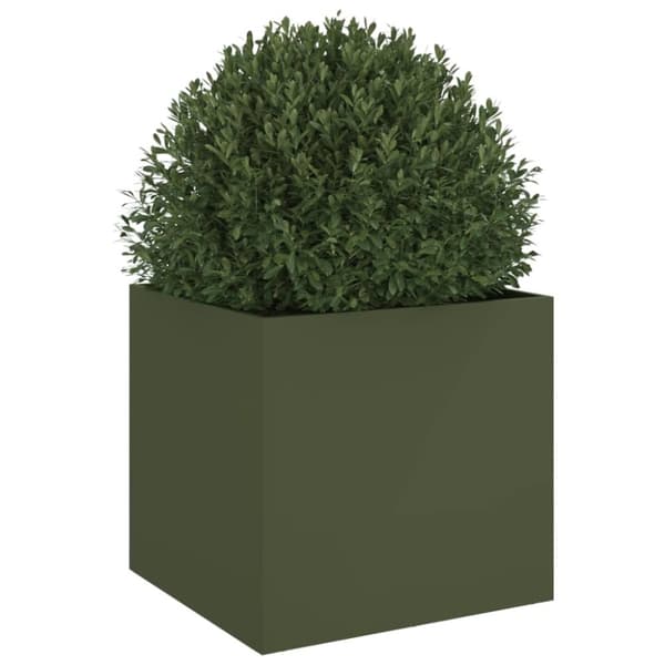 vidaXL plantekasse 49x47x46 cm stål olivengrøn