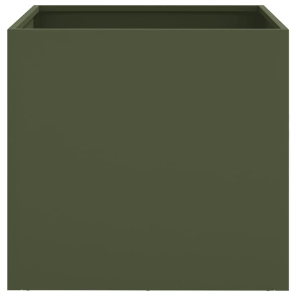 vidaXL plantekasse 49x47x46 cm stål olivengrøn