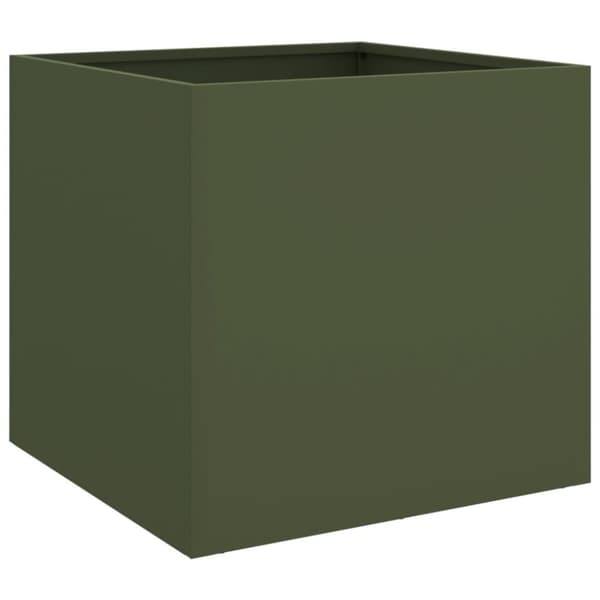 vidaXL plantekasse 49x47x46 cm stål olivengrøn