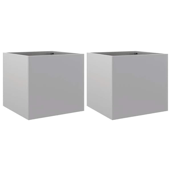 vidaXL Odlingslådor 2 st silver 32x30x29 cm galvaniserat stål