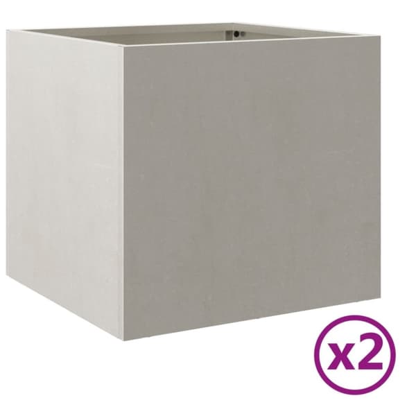 vidaXL Plantekasser 2 stk sølv 32x30x29 cm rustfritt stål