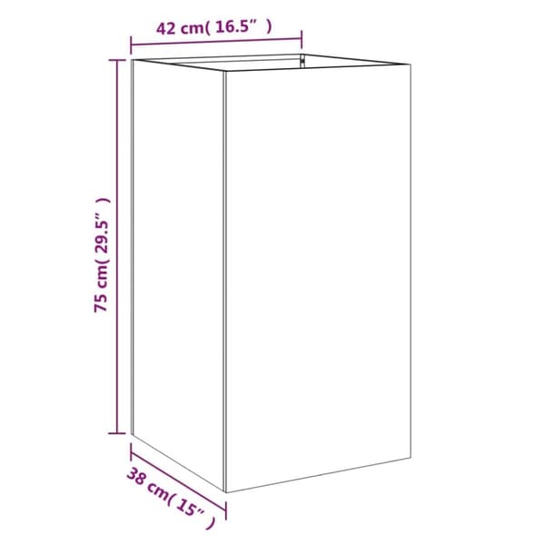 vidaXL Odlingslåda vit 42x38x75 cm kallvalsat stål