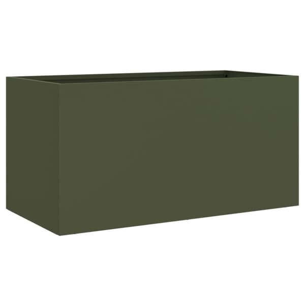 vidaXL Plantekasse olivengrønn 62x30x29 cm stål