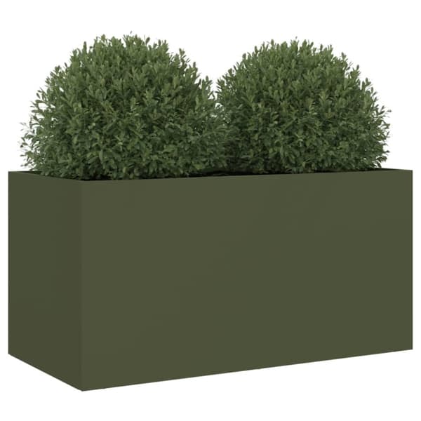 vidaXL Plantekasse olivengrønn 62x30x29 cm stål