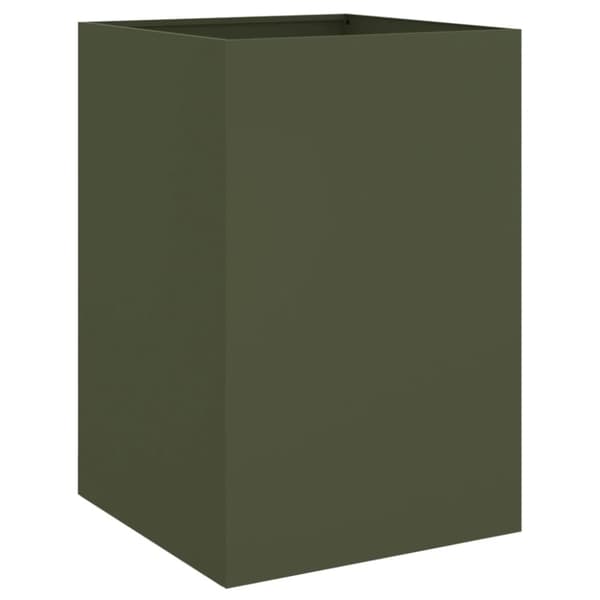 vidaXL Plantekasse olivengrønn 52x48x75 cm stål