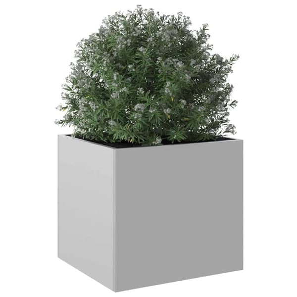 vidaXL plantekasse 32x30x29 cm galvaniseret stål sølvfarvet