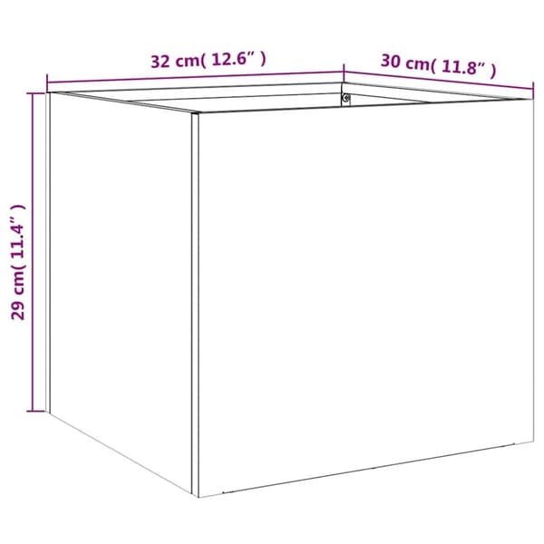 vidaXL plantekasse 32x30x29 cm galvaniseret stål sølvfarvet