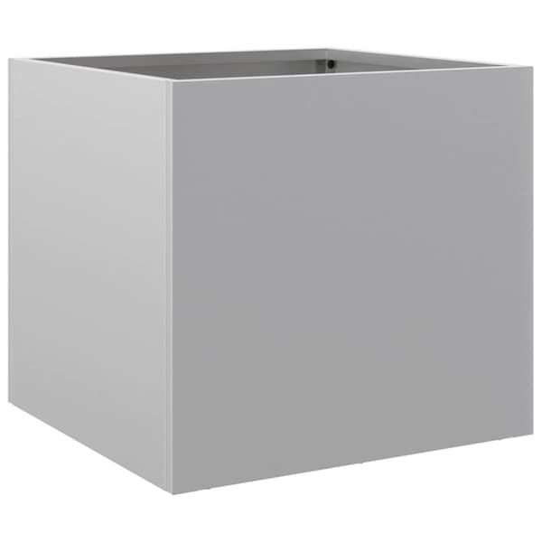 vidaXL plantekasse 32x30x29 cm galvaniseret stål sølvfarvet