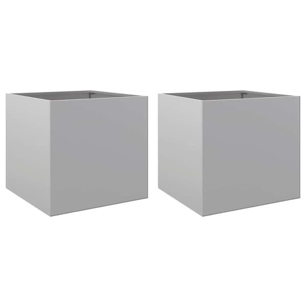 vidaXL Plantekasser 2 stk sølv 49x47x46 cm galvanisert stål