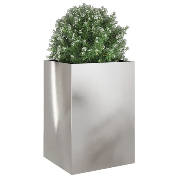 vidaXL Kukkalaatikko hopea 52x48x75 cm ruostumaton teräs