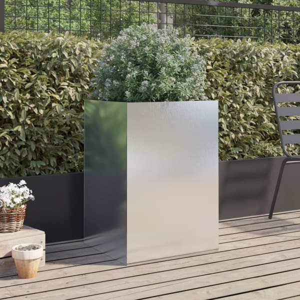 vidaXL Plantekasse sølv 52x48x75 cm rustfritt stål