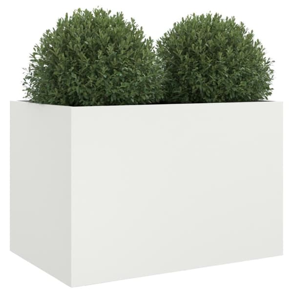 vidaXL Odlingslåda vit 62x40x39 cm stål