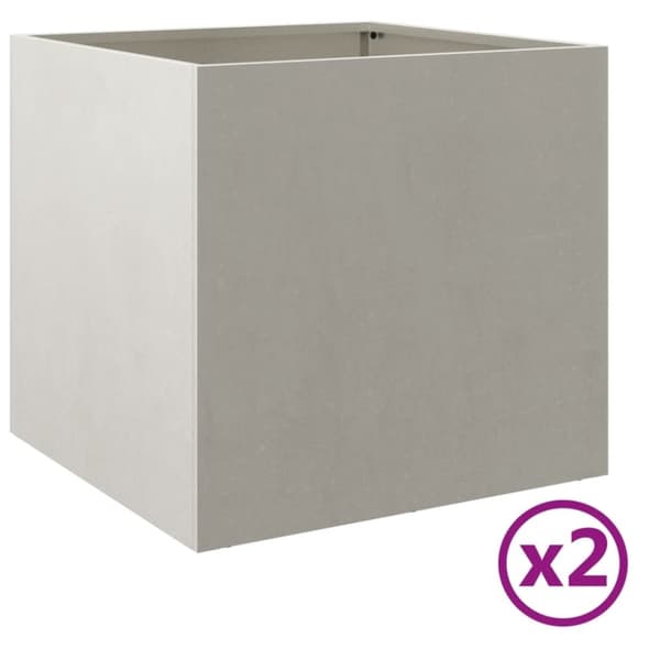 vidaXL plantekasser 2 stk. 42x40x39 cm rustfrit stål sølvfarvet