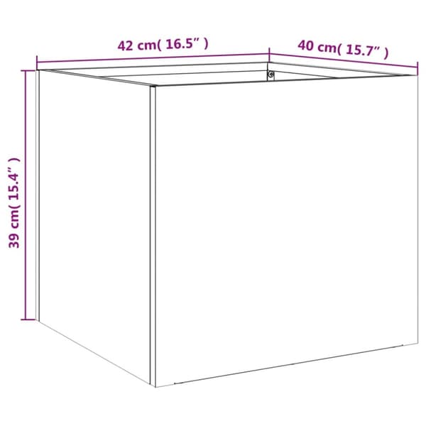 vidaXL Plantekasse hvit 42x40x39 cm stål