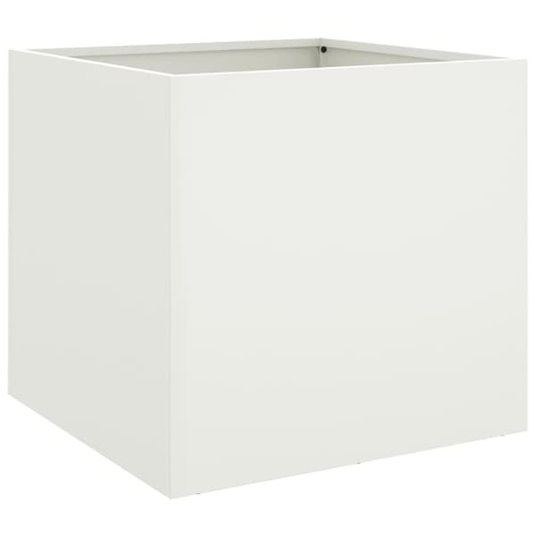 vidaXL Plantekasse hvit 42x40x39 cm stål