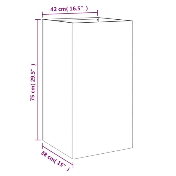 vidaXL plantekasse 42x38x75 cm stål sort