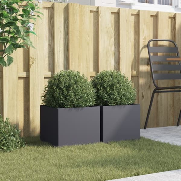 vidaXL Plantekasser 2 stk antrasitt 32x30x29 cm stål