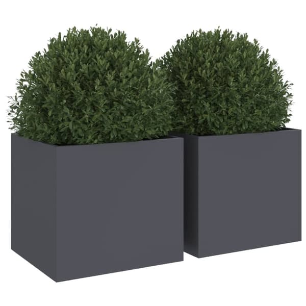 vidaXL Plantekasser 2 stk antrasitt 32x30x29 cm stål