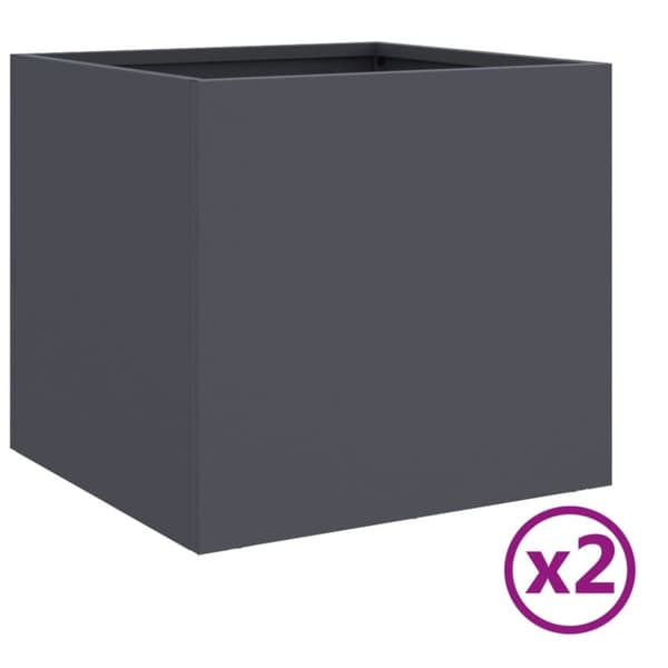 vidaXL Plantekasser 2 stk antrasitt 32x30x29 cm stål