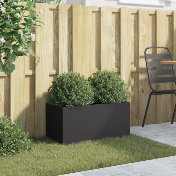 vidaXL plantekasse 62x30x29 cm koldvalset stål sort