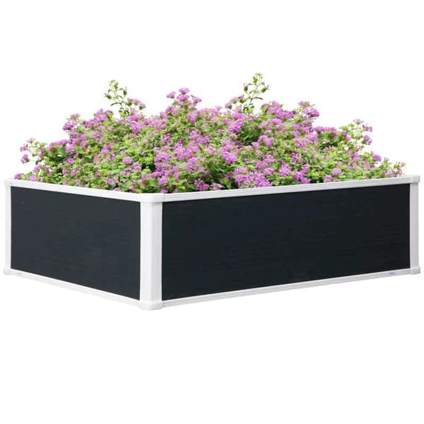 Rootz Upphöjd bädd - Planteringskärl - Med dräneringsfunktion - Skydd mot skadedjur - Plast - Grå - 100 x 80 x 30 cm