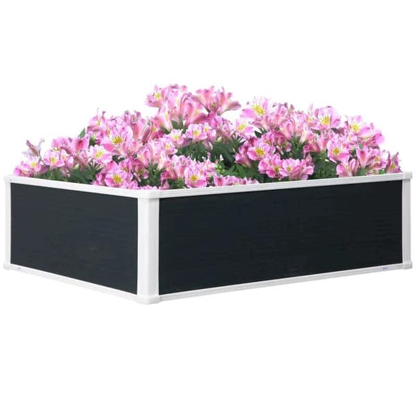 Rootz Upphöjd bädd - Planteringskärl - Med dräneringsfunktion - Skydd mot skadedjur - Plast - Grå - 100 x 80 x 30 cm