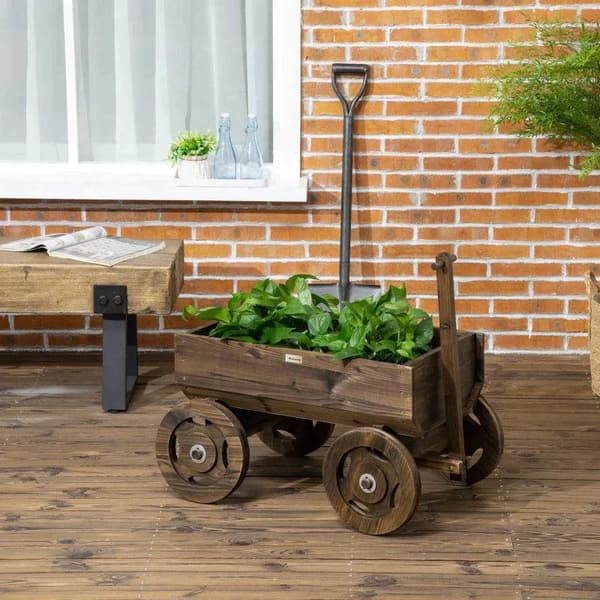 Rootz Højseng - Højseng i trævognsdesign - Brandbelagt - Bevægelig - Vejrbestandig - Brun - 120L x 53W x 55H cm