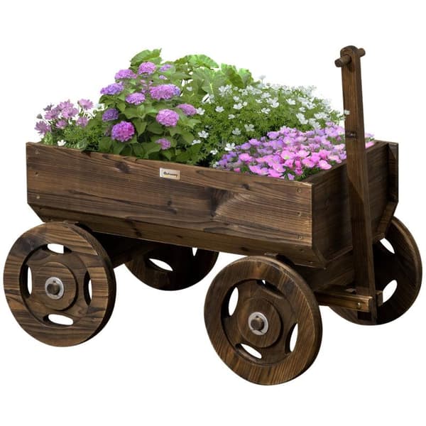 Rootz Højseng - Højseng i trævognsdesign - Brandbelagt - Bevægelig - Vejrbestandig - Brun - 120L x 53W x 55H cm