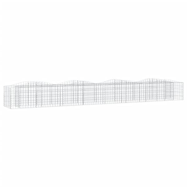 vidaXL Buet gabion høybed 400x50x50 cm galvanisert jern
