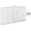 Miniatyrbillede 2 af 6: vidaXL buede gabionkurve 15 stk. 400x50x220/240 cm galvaniseret jern