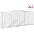Miniatyrbillede 2 af 6: vidaXL buede gabionkurve 20 stk. 400x50x160/180 cm galvaniseret jern