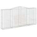 Miniatyrbilde 3 av 6: vidaXL Gabionkurver buede 10 stk 400x50x180/200 cm galvanisert jern