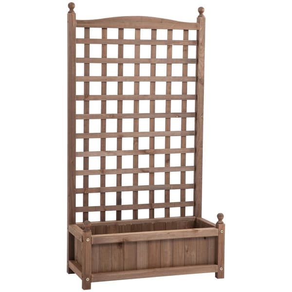 Nancy's East St Louis Plantenbak - Tuin bak - Verhoogd - Klimrek - Dennenhout - Donkerbruin - 64 x 28 x 120 cm