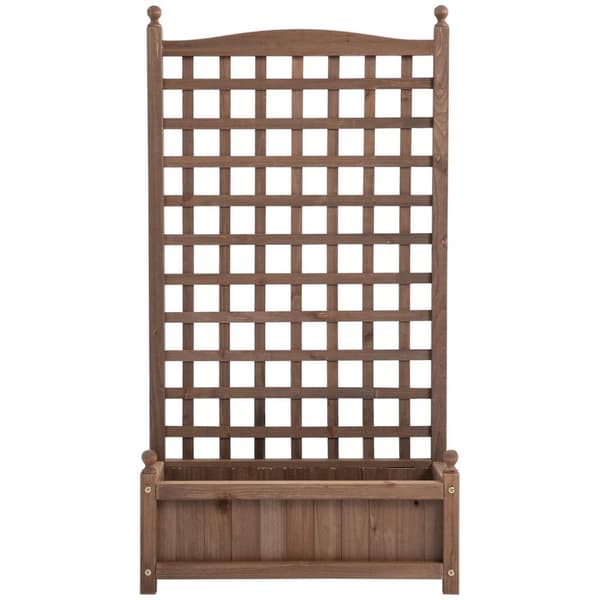 Nancy's East St Louis Plantenbak - Tuin bak - Verhoogd - Klimrek - Dennenhout - Donkerbruin - 64 x 28 x 120 cm