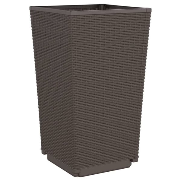 vidaXL Ulkokukkalaatikot 2 kpl ruskea 32,5x32,5x57 cm PP