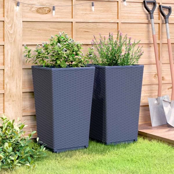 vidaXL plantekurve 2 stk. 32,5x32,5x57 cm PP grå