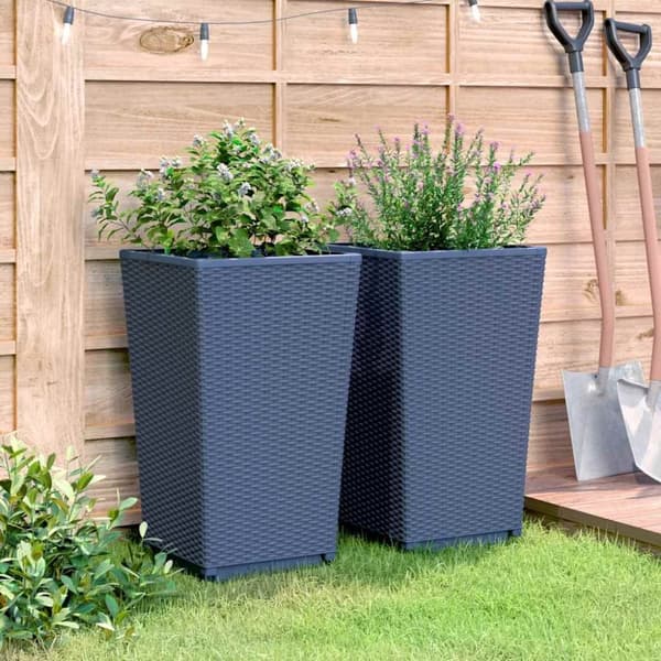 vidaXL plantekurve 2 stk. 32,5x32,5x57 cm PP grå